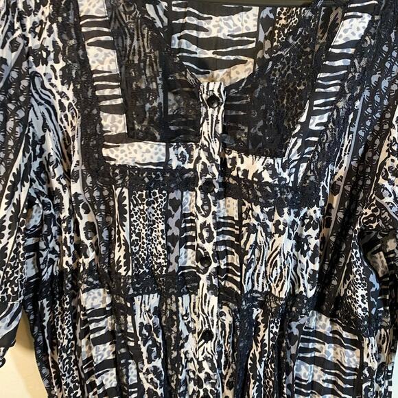 Signature By Larry Levine Black White Top Size Medium - Picture 2 of 10